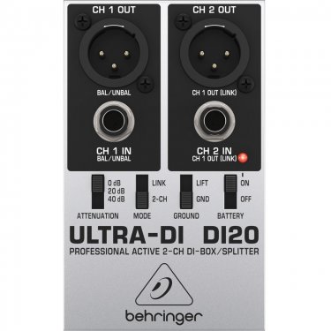 成都百灵达 Behringer DI20 DI盒 有源2路DI盒 线路信号转平衡乐器 di盒 非平衡信号转平衡